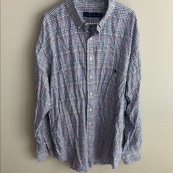 Polo by Ralph Lauren Men's Blue Checkered Shirt size 2xlt - Picture 1 of 3